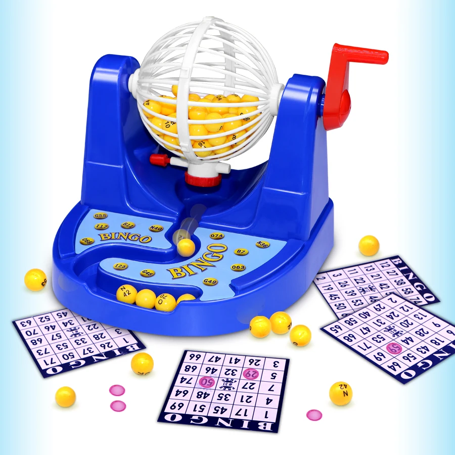 

Family Fun Deluxe Bingo Cage Champion Set, Royal Bingo Set For State Fair Lottery Party Game easy to read numbers for 2+ player