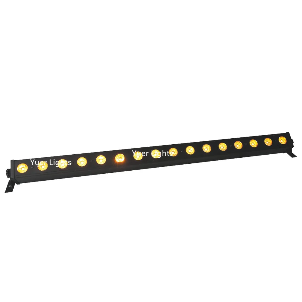 4XLot Free Shipping 16X3W Yellow Color CREE LED Lamp DMX Wall Washer Lights Indoor LED Wash Bar Lights 25 Degree Lens Angle