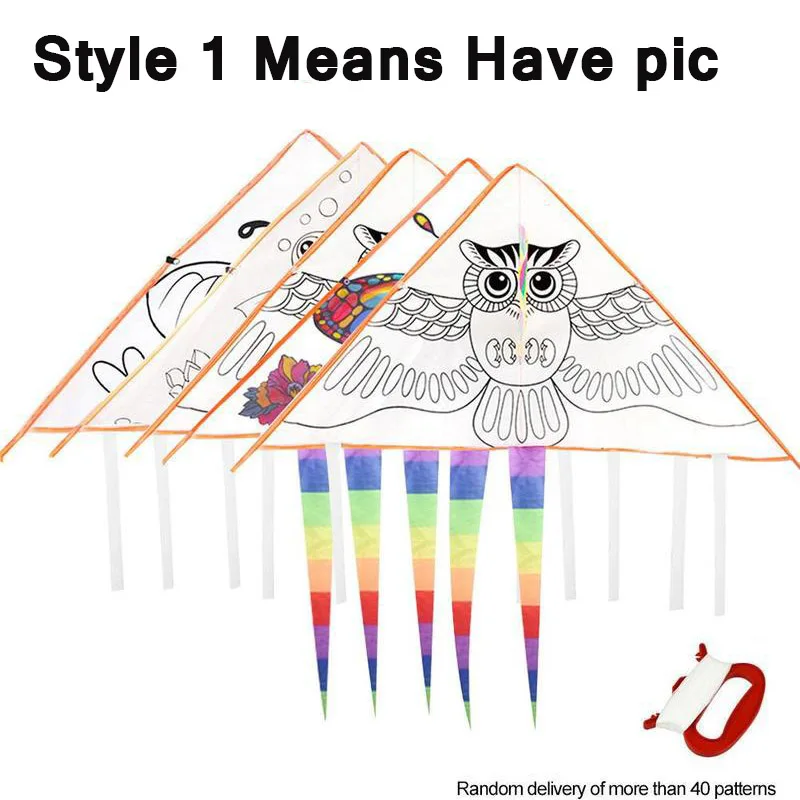 1pc fai da te Cartoon Graffiti Kite Family Outings Outdoor Fun Sports Kids aquiloni giocattoli volanti per bambini