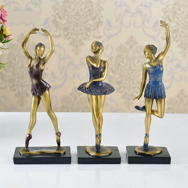 

Retro Ballet Girl Figurine Handmade Resin Ballerina Beauty Sculpture Decoration Souvenir Gift and Craft Ornament Accessories