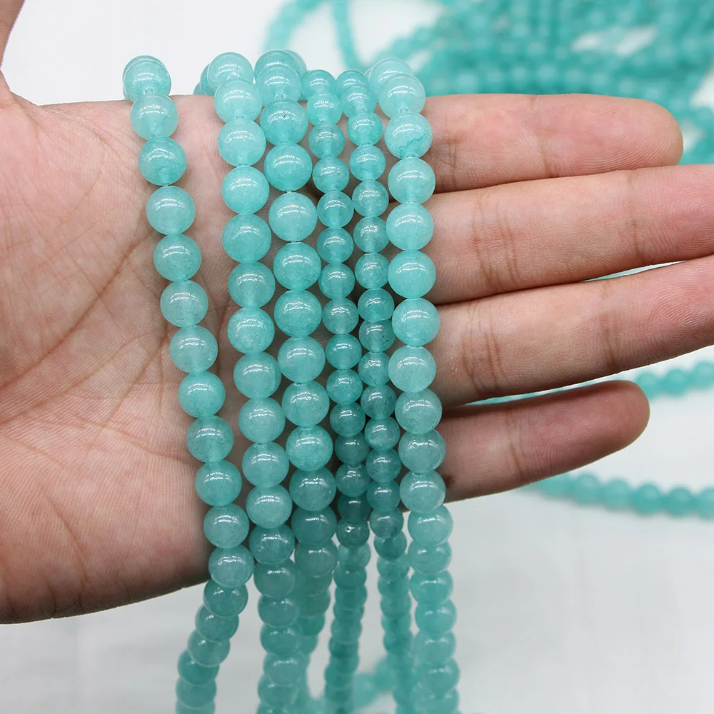 4/6/8/10/12 mm Amazonite Color Lake Blue Natural Stone Round Beads Loose Spacer Bead For Jewelry Making DIY Bracelet Wholesale image 3