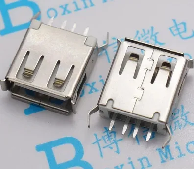 100pcs Toggle Switches AF 13.0 clubfoot USB Socket 180 degrees vertical line vertical USB AF Female 13.0