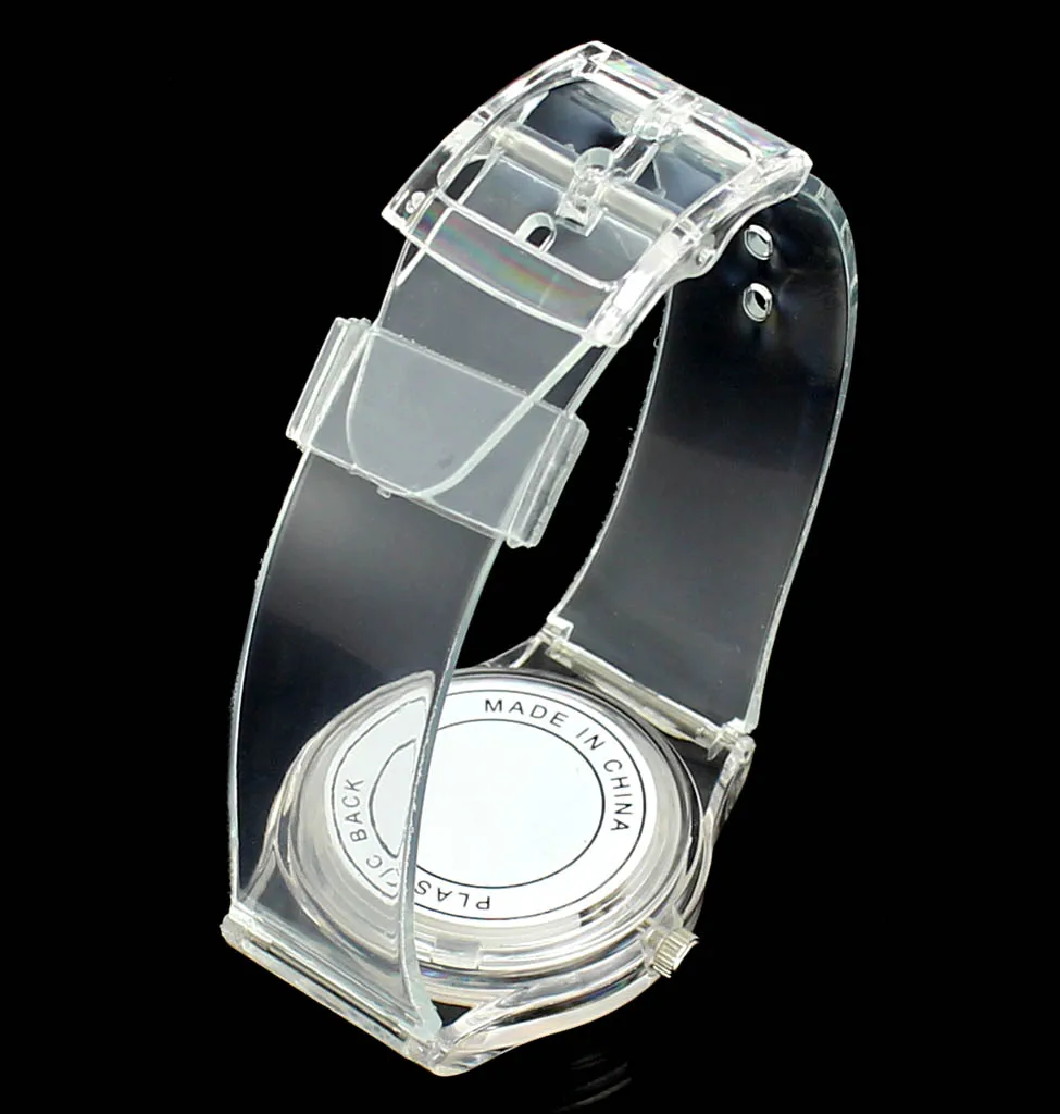 Montre à quartz pour homme et femme, rose, fleur, crâne, modules, squelette, cœur, mal, blanc, transparent, bracelet, montres-bracelets, mode