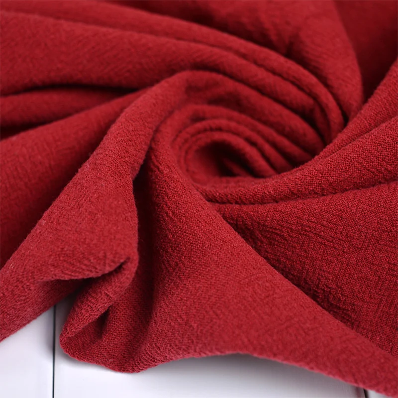 Solid Color Ethnic Style Washed Linen Cotton Cloth Fold Crepe Linen Fabric Handmade Sewing Diy For Dress Trousers Summer T-shirt