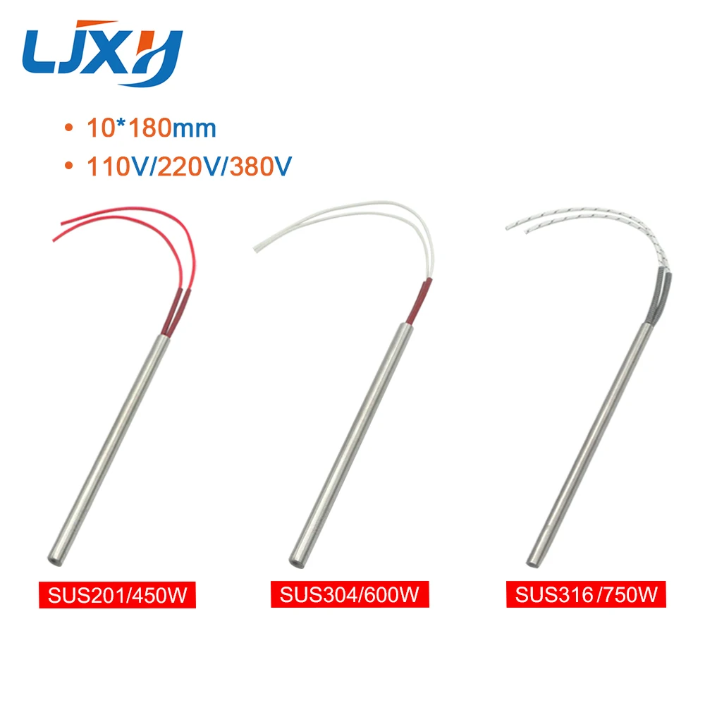 LJXH Cartridge Resistors Cylindrical Cartridge Heating Element 10x180mm Tube Size 450W/600W/750W Wattage AC110V/220V/380V