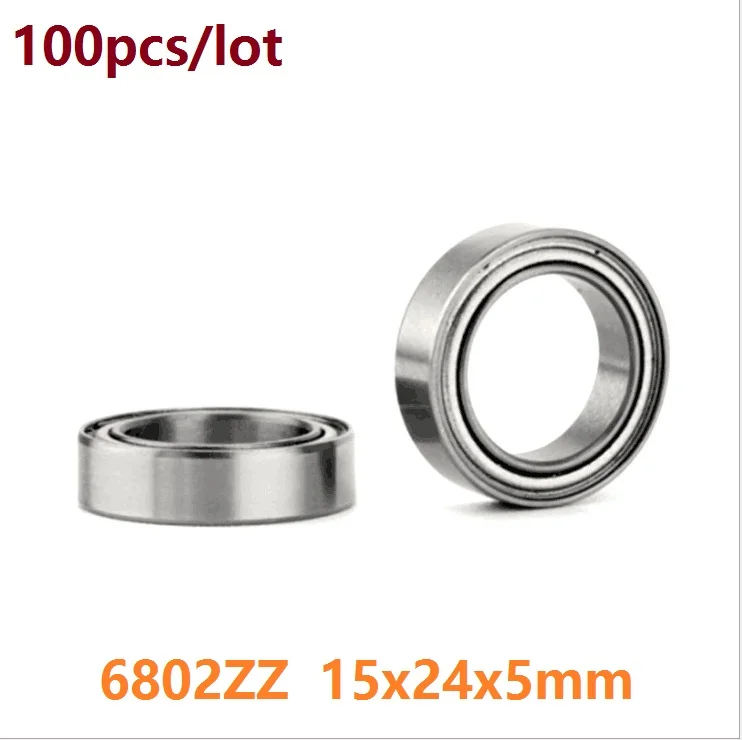 

100pcs/lot 6802ZZ 6802 ZZ 15x24x5 mm ball bearing Thin Section Deep Groove Ball Bearing 15*24*5