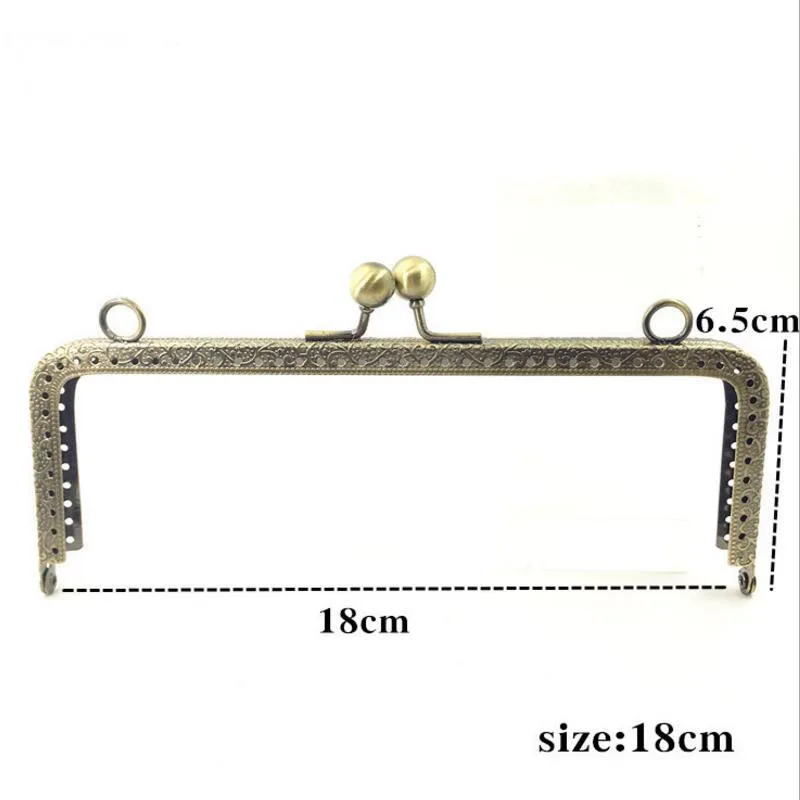 10pcs 6.5 7.5 8.5 10.5 12.5 15 18 20cm Metal Buckle for Bag DIY handmade Metal Purse Frame with Kiss Lock wedding clutch frame