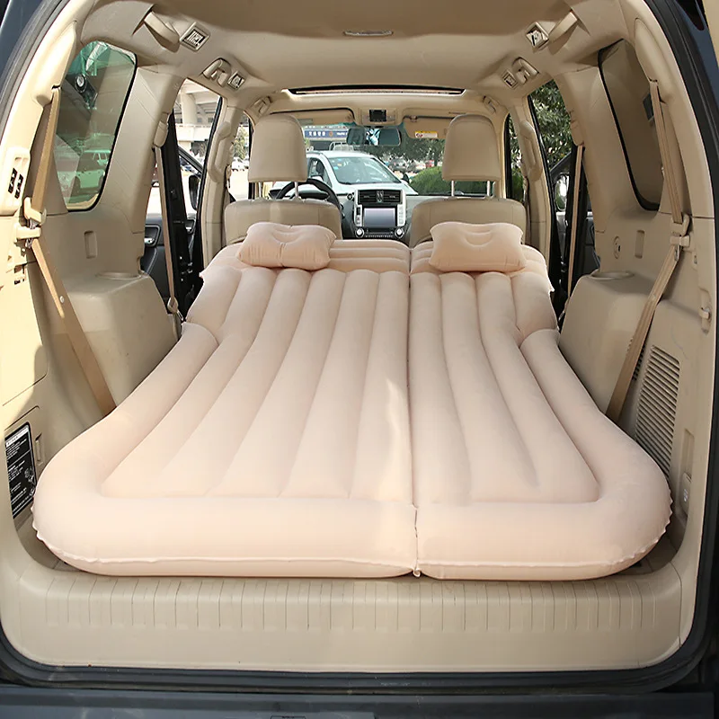 Flocking Car Inflatable Bed SUV Car Mattress Rear Row Car Travel Sleeping Pad Off-road Air Bed Camping Mat Air Mattress