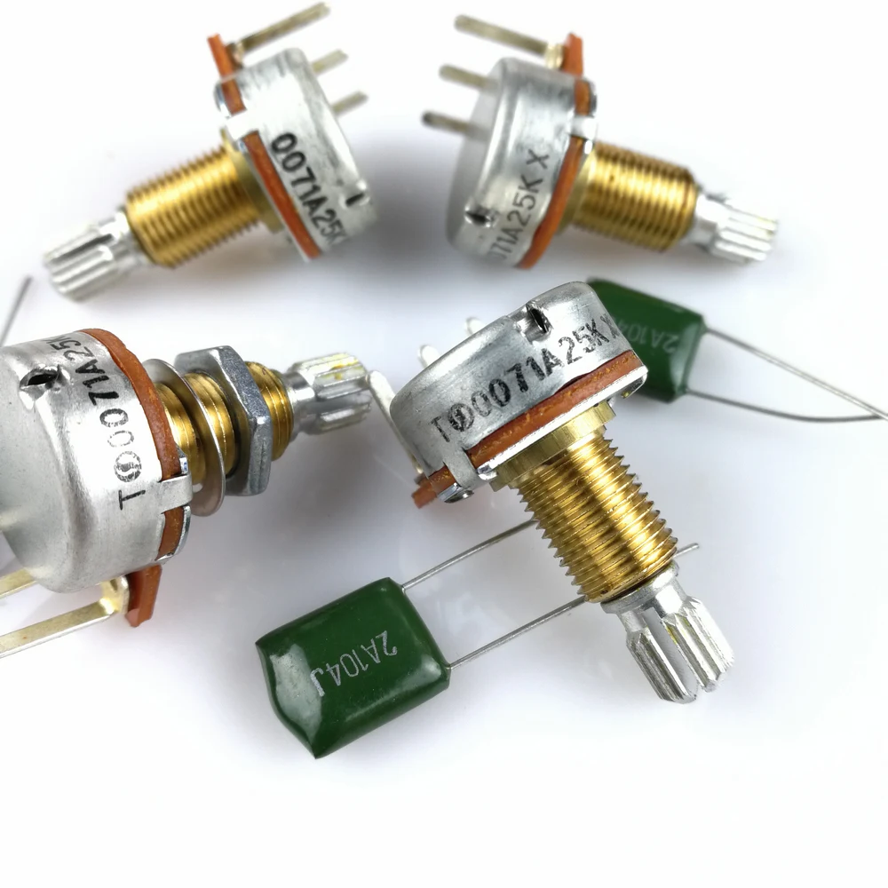 1 Piece Brass Shaft A25K Potentiometer(POT) For Electric Guitar Bass Active Pickup TQ 25K