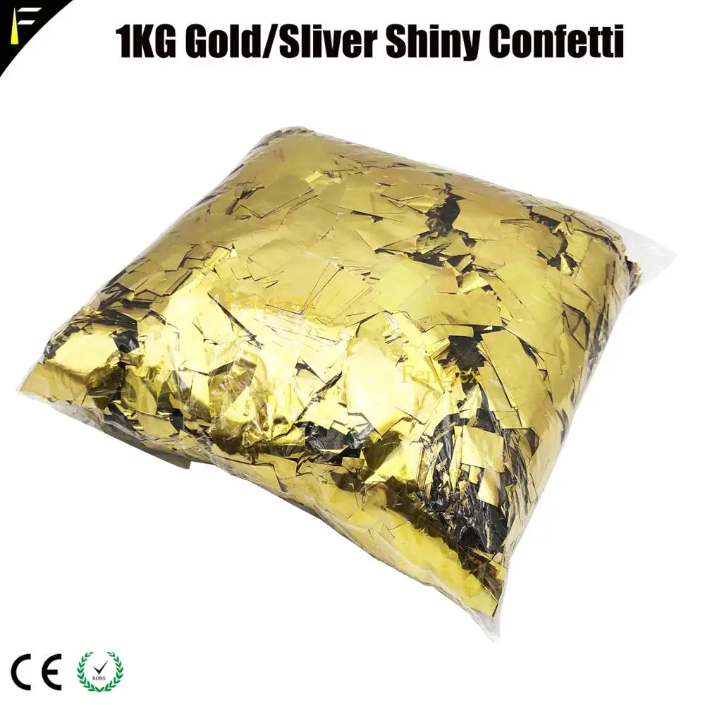 Shiny PVC Confetti Metallic White Sliver/Gold Color Rectangular Shape Paper Fast Filling of the Confetti Shooter Machine