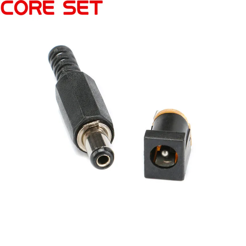 10pcs DC-012 DC Power Kit Plug Male / Female DC Power Jack Socket Connector 5.5X2.1mm 2.1 socket Round the needle