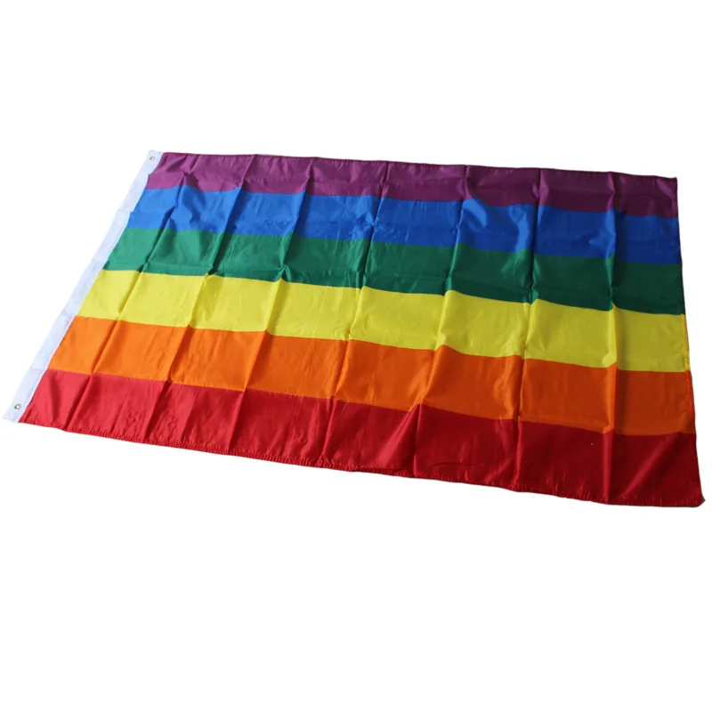 Rainbow Flags Lesbian Gay Parade Banners LGBT Pride Flag Polyester Colorful Rainbow Flag for Decoration 3x5FT 90x150cm lin4350