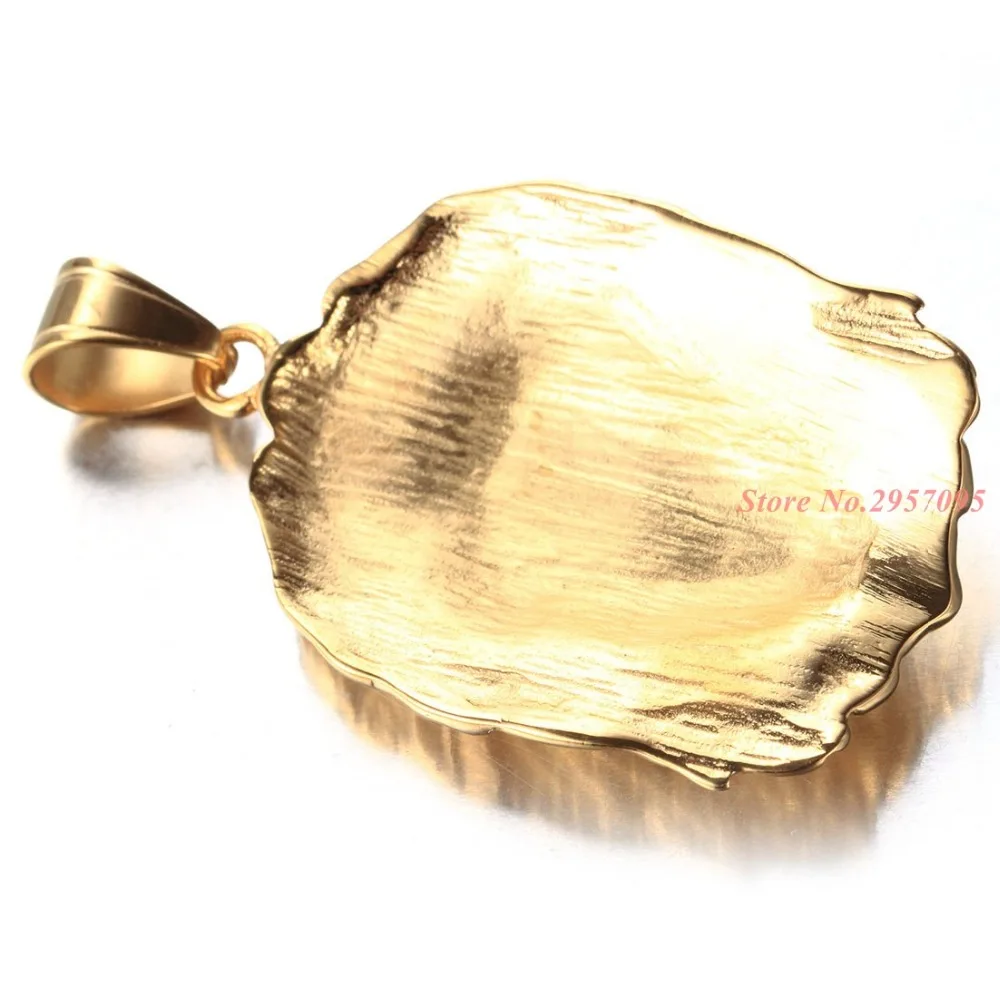 High Quality 316L Stainless Steel Gold Color Mens Pendant NecklaceFree 24\