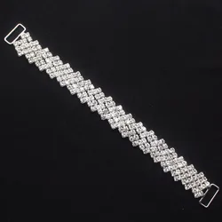 Glamour 2 Pcs 16.5cm Crystal Rhinestone Bikini Connectors/ Buckle Metal Chain For Swimming Wear Bikini Decoration