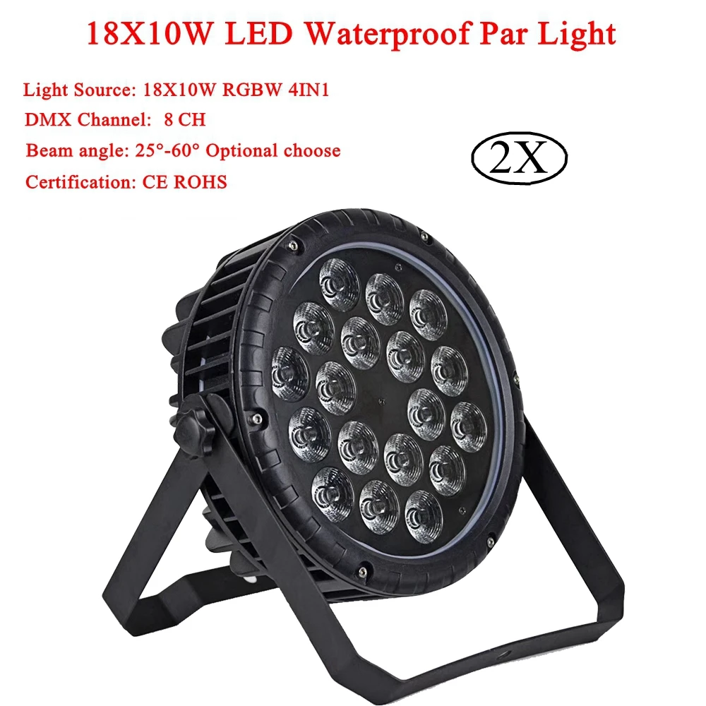 

18X10W LED RGBW Red Green Blue White Leds LED Waterproof Stage Lighting Disco DJ Club Effect Wedding Show DMX Strobe Light Lamp