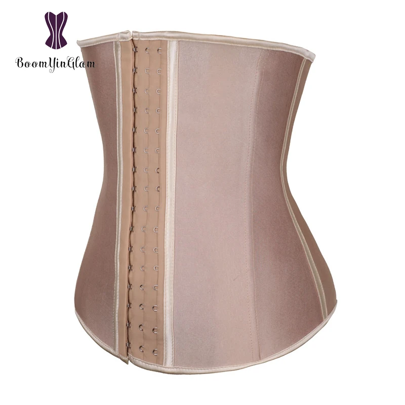 Plus Size 3 Hooks 9 Steel Boned Slimming Belly Belt Waist Cincher Women Shaper Corset Latex Waist Trainer 2840#