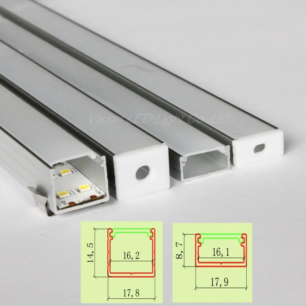 

20m(20pcs) a lot, 1m per piece wide aluminum profile for led double row strips, two row led strips light 5050 3528 2835 5630