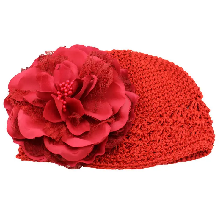 Korean Peony empty thread knitted kufi hat  baby hat child Cap knitted hat Newborn Hat Baby Girl Cotton Beanie Infant Caps