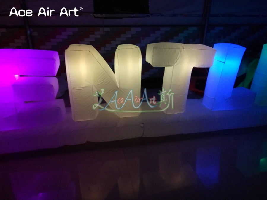 Personalised LED Letters Inflatable Ligting Letters of Alphabet Words RELENTLESS Balloon for Advertising and Decoration