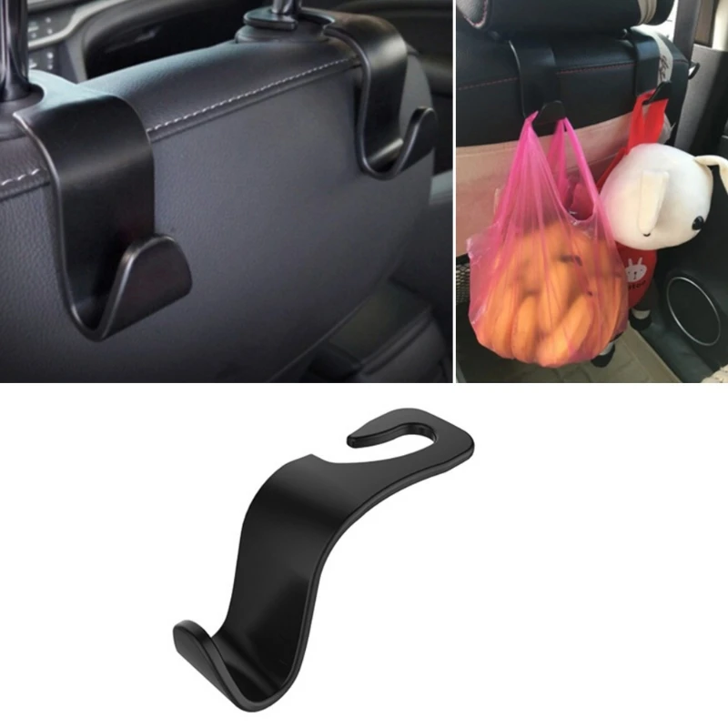 QILEJVS Universal Car SUV Back Seat Headrest Hanger Storage Hooks For Groceries Bag Handbag