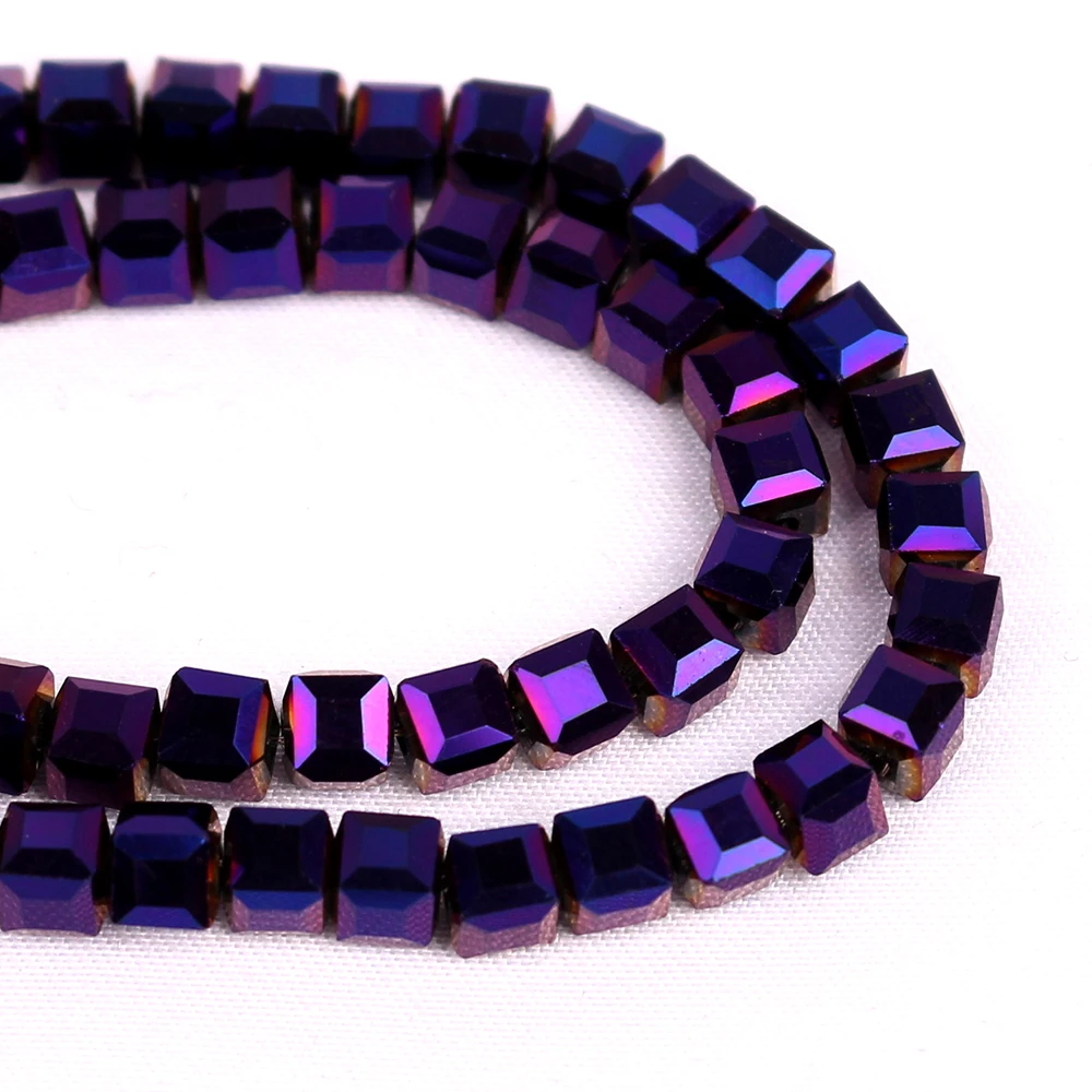 95Pcs/Lot 4mm Austrian Glass Square Beads Faceted Crystal  Spacer Cube Beaded for Jewelry Making Earing Accessories Needlework