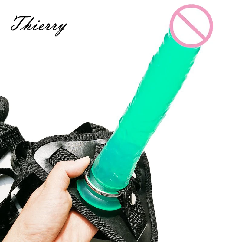 Thierry Lesbian Underwear Strapon Realistic Dildo Strap on Harness Flexible Silicone Dong Penis Sex Toys for Woman Sex Products