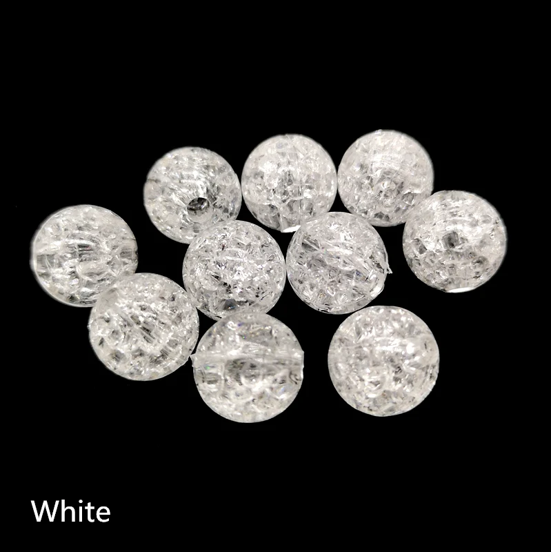 10pcs 12mm Round Crackle Beads Loose Spacer Acrylic  For Jewelry Making Necklaces Bracelets DIY