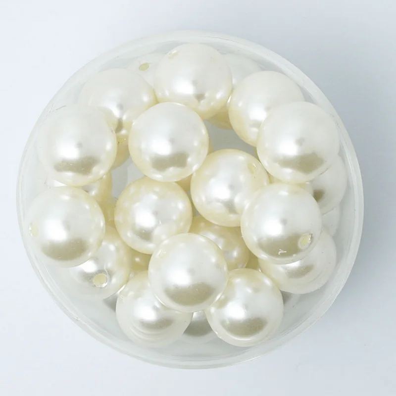 4-20mm Size Cabochon White Ivoy Color Pearl Imitation ABS Beads Round Loose Beads for Jewelry Marking DIY Earrings Bracelet