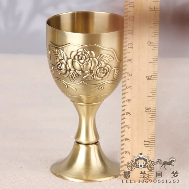 C pewter ornaments crafts Russian tin vintage wine goblet glass ornaments Set