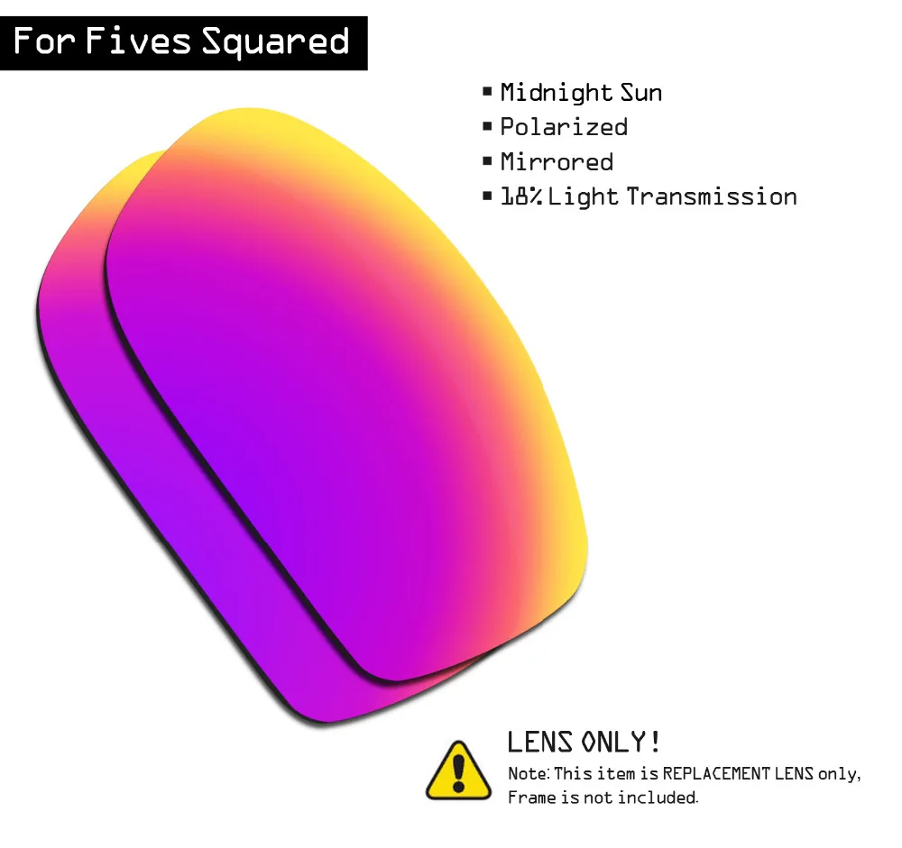 

SmartVLT Polarized Sunglasses Replacement Lenses for Oakley Fives Squared - Midnight Sun