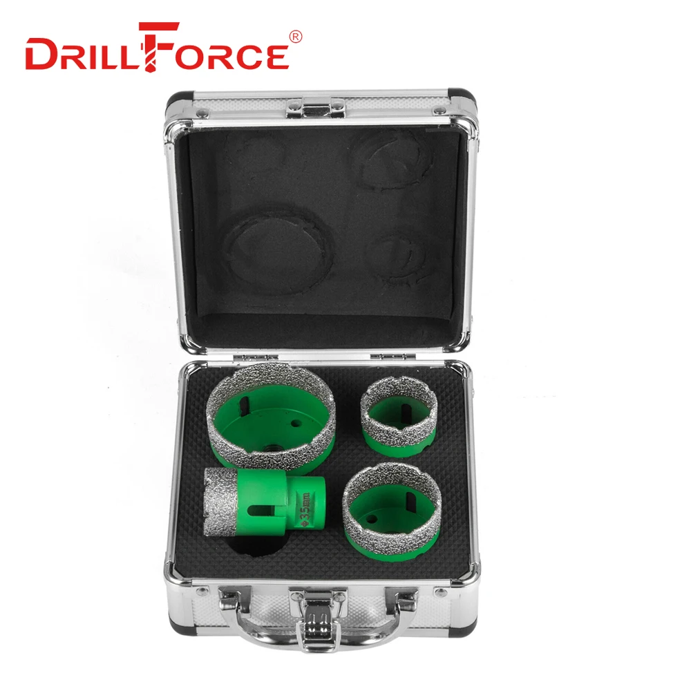 Drillforce 4 pezzi seghe a tazza diamantate Set 35/40/50/68mm M14 durevole Carborundum ceramica M14 nucleo trapano