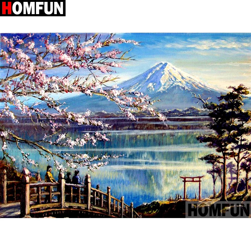 

HOMFUN Full Square/Round Drill 5D DIY Diamond Painting "Landscape scenery" Embroidery Cross Stitch 3D Home Decor Gift A12995