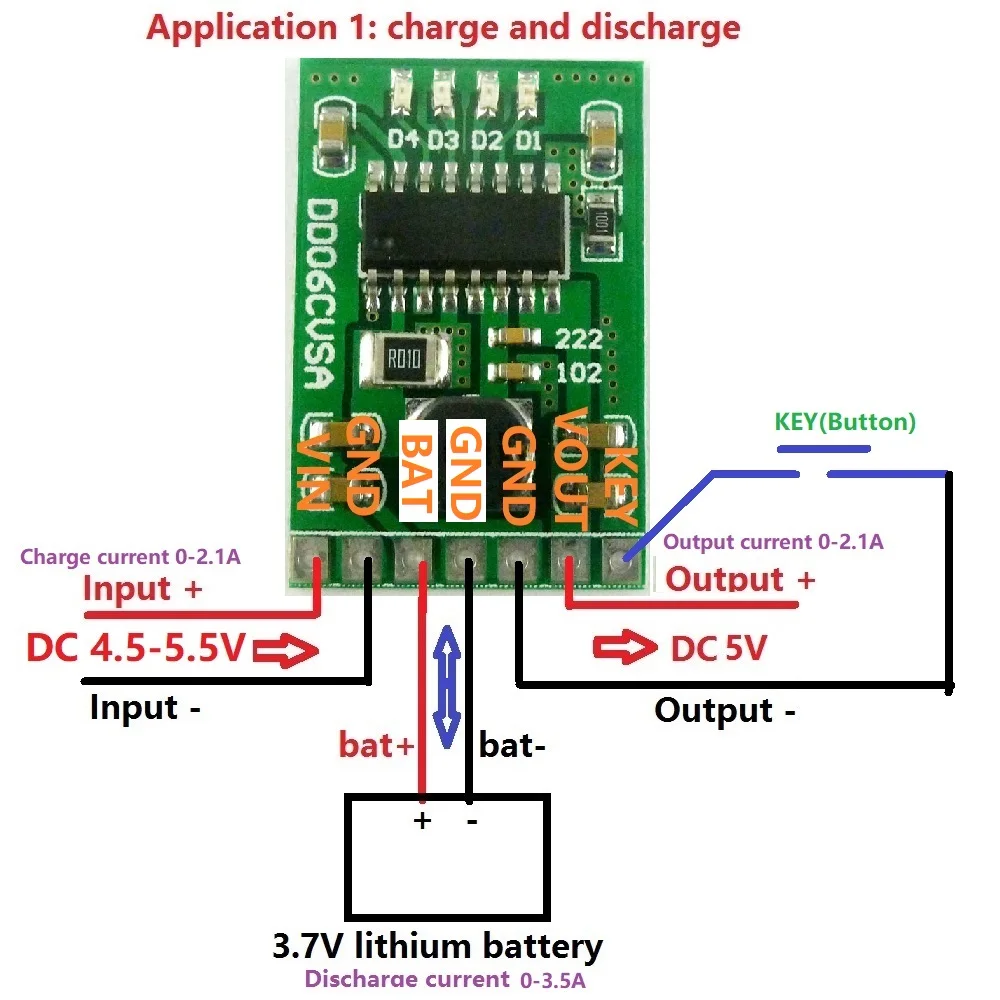 DC 5V 2.1A Mobile Power Diy Board 4.2V Charge/Discharge(boost)/battery protection/indicator module 3.7V lithium 18650 LI-ION