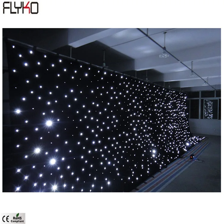 

Stage backdrop fairy lights curtains led star cloth 4x6m single white DMX function fireproof in door semi-out door