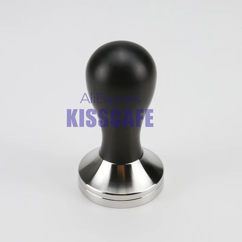 Coffee Tamper 304 Stainless Steel Powder Hammer Black Wood Handle 41MM 49MM 51MM 53MM 57MM 57.5MM 58MM Espresso Accessories Tool