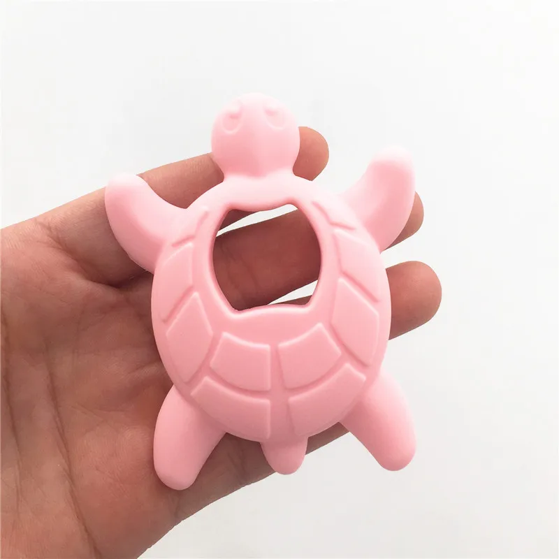 Chenkai 10pcs Silicone Turtle Teether DIY Colorful Lovely Baby Charms Pacifier Dummy Chewing Sensory Cartoon Animal Teething Toy