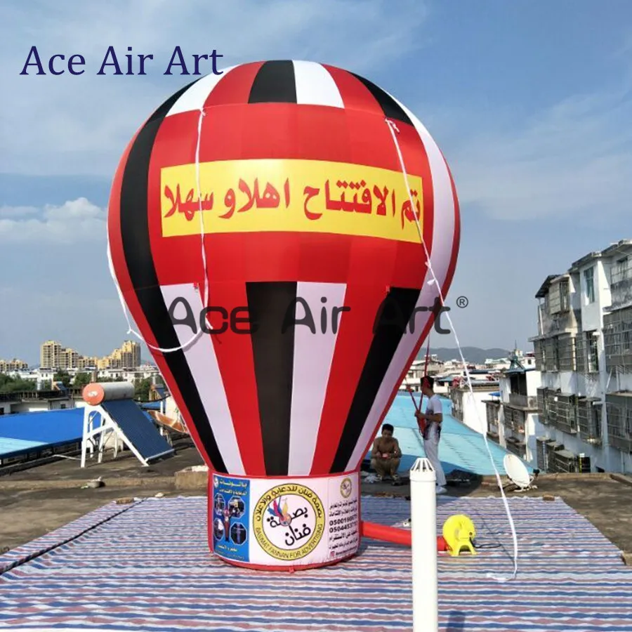 

Customized Logo 5 m Hot Inflatable Cold Air Balloon Rooftop Standing Balloon for Advertising