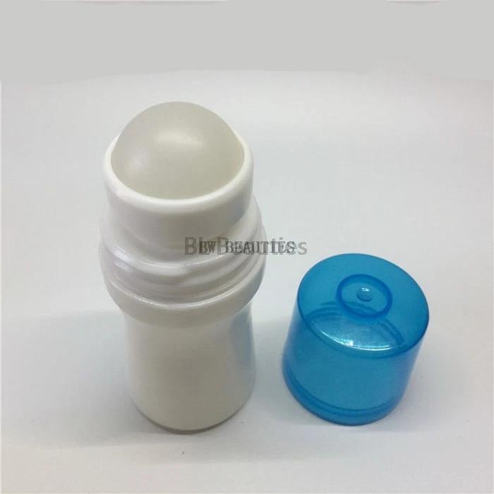 200pcs 40ml Plastic White Roll On Bottles, 40cc Deodorant Cosmetic Roll-on Container With Big Roller Ball