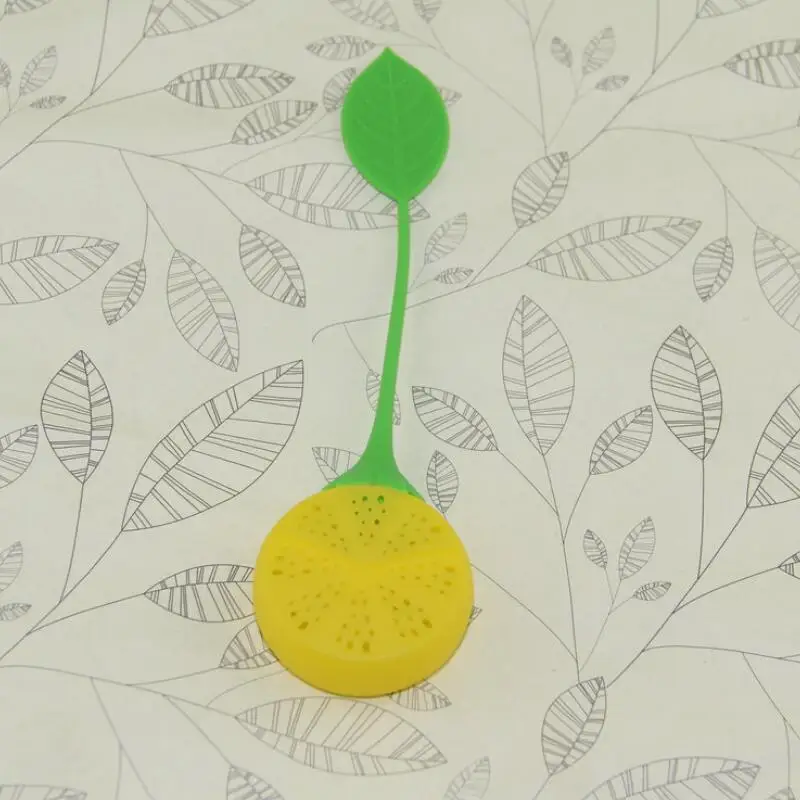 Fruit Shaped Tea Strainer Silicone Lemon Design Loose Tea Leaf Strainer Bag Herbal Infuser Filter Tools LX7390