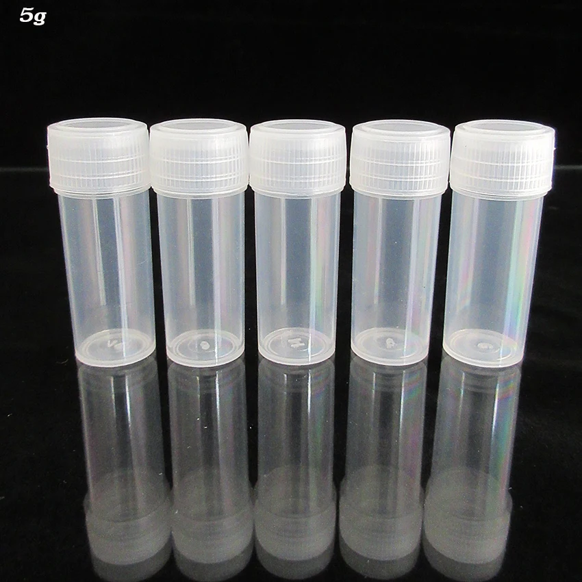 Small Bottle 5g Mini Clear Tube with Cap Use for Power,pills,Medicine Refillable Bottle,Empty Bottle for Travel 20pcs