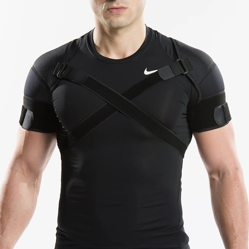 Kuangmi Removable Shoulder Support Belt Flexible Back Belt Correct Rectify Posture Adjustable Wrap Bnadage Sports Shoulder Brace