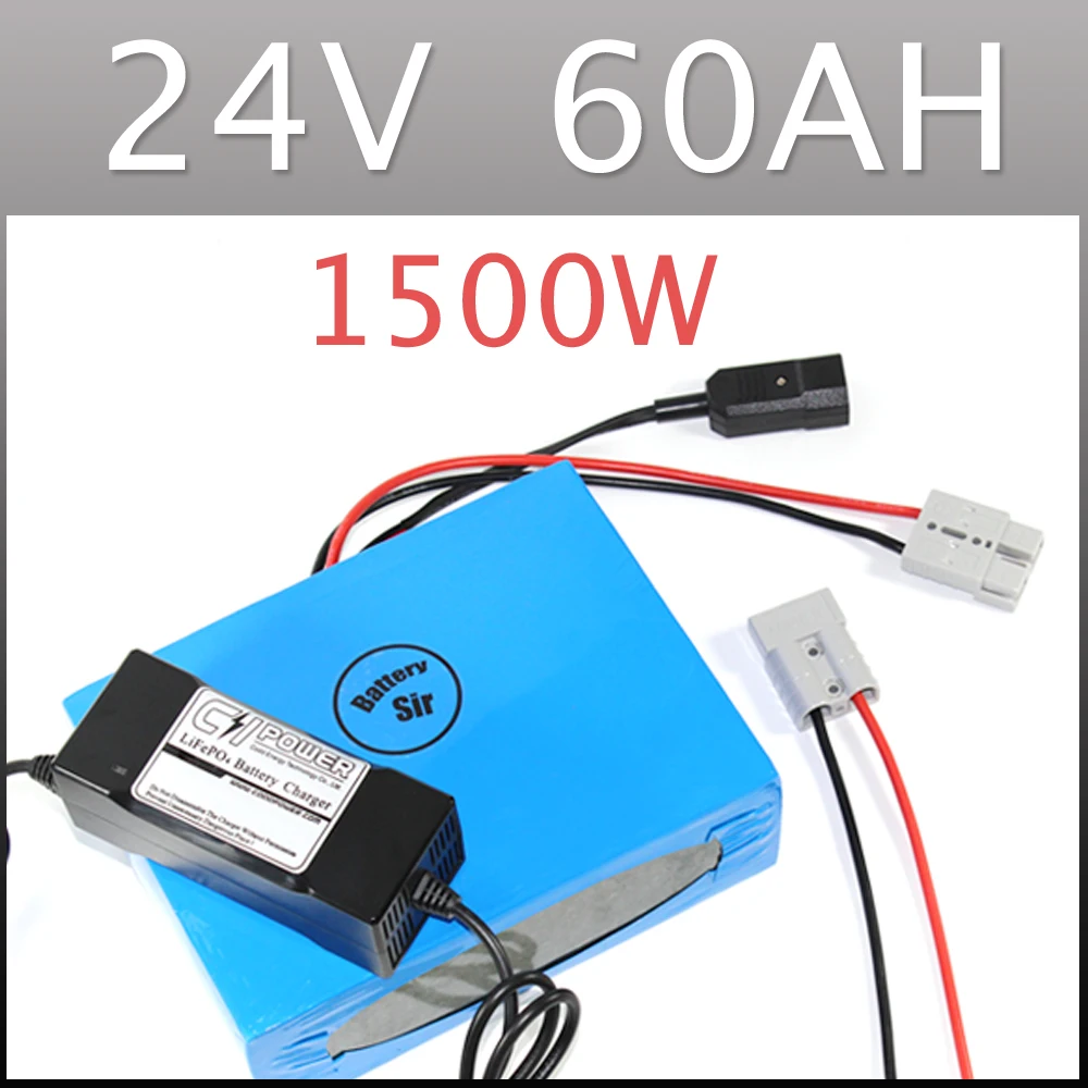 

24v 60ah lithium battery electric bike super power 1500W lithium ion pack + charger + BMS , Free customs duty