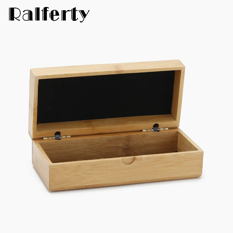 Ralferty Wooden Glasses Case Handmade Hard Square Cylinder Bamboo Strip Sunglass Case Eyewear Spectacle Eyeglass Box funda gafas