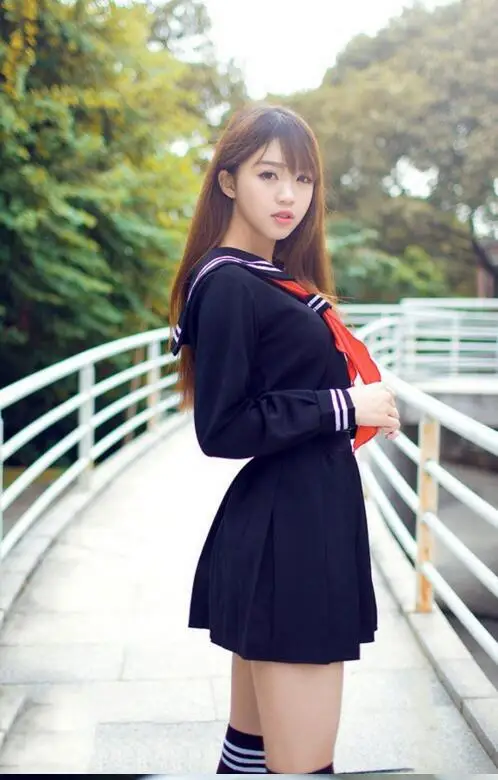 DHL 50 pieces summer sailor suit 학생복 클래식 서비스 교복 세트 pleated skirt Japanese uniforms preppy style