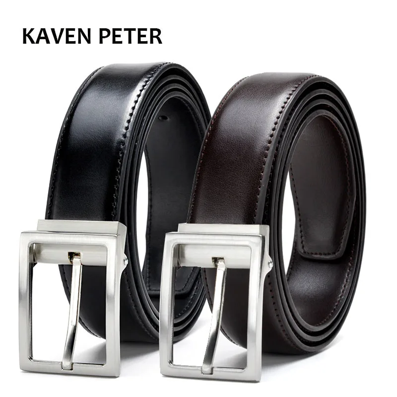 Men Belts Gold Metal Genuine Leather Mens Luxury Strap Male Belt Formal Men\'s Trousers Belt Cintos Masculinos Ceinture Homme