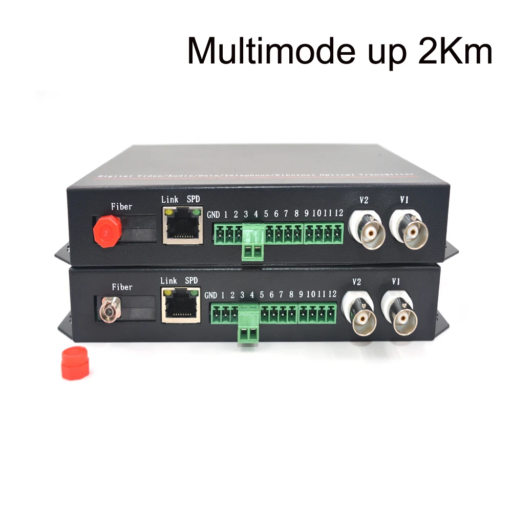 Video/Ethernet/RS485 Data Fiber optic media converters (Transmitter and Receiver one kit)- FC Multimode up 2Km for CCTV