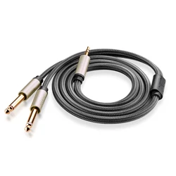 UGREEN 3.5 To 6.35mm Audio Cable For Mixer Amplifier Speaker Gold Plated 6.5mm Jack Male Splitter Line
