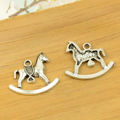 DIY carrousel/merry-go-round/goyang kuda bentuk antique perak alloy charm pendant vintage perhiasan membuat temuan aksesoris