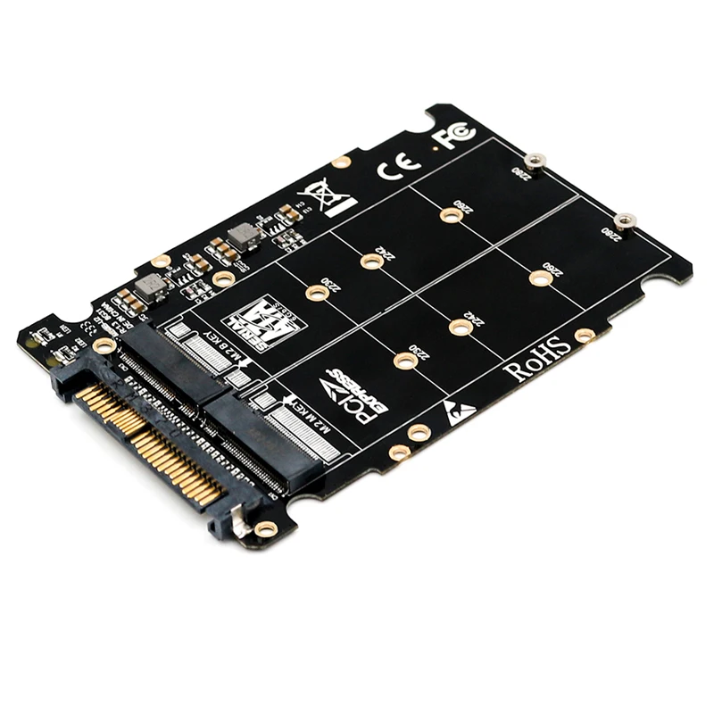 M2 SSD Adapter M.2 to U.2 Conveter 2in1 M.2 NVMe M-Key M.2 SATA B-Key to U2 SFF-8639 Adapter M2 to U2 Board for Desktop Computer