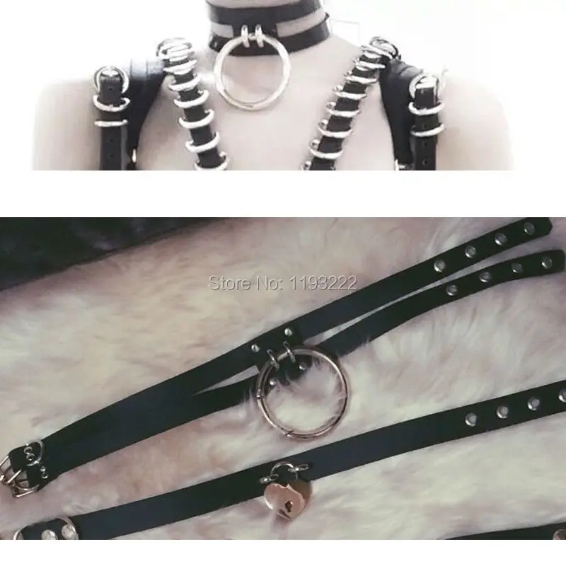 Gargantilla de cuero redonda O hecha a mano, Collar con hebilla, estilo Punk Rock, Marco recortado
